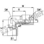1093 8-1/8 COUDE FEMELLE 1/8-D8 A BAGUE + OLIVE D6mm - CAMOZZI
