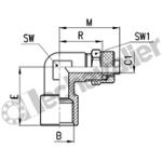 1493 10/8-1/4 COUDE FEMELLE 1/4-D10 A COIFFE - TUBE PA 8X10 - CAMOZZI