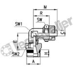 1541 10/8-1/4 COUDE MALE 1/4-D10 A COIFFE-SPRINT-ORIENTABLE CAMOZZI