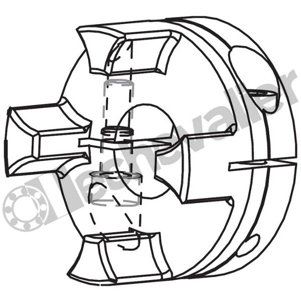 MOYRXGS14 2.8 AL10 FENDU C MOYEU ROTEX GS14 2.8 AL10 FENDU C