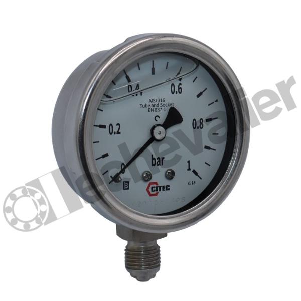 469050 MANO TTI D63-RV-1/4 0+4B GLY - CL:1,6 - IP65 - 7571 - CITEC