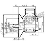 MB22 BA 25X50 BRIDE ARBRE LENT MB22 AVEC BRIDE
