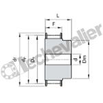 100H Z28 2F MOYEU BRUT POULIE POWERGRIP ACIER 2 FLASQUES
