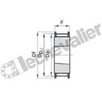 075L Z26 2F MA(TL1108) POULIE POWERGRIP ACIER 2 FLASQUES