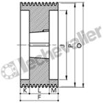 SPB224 10 GORGES MA (TL3535) POULIE TRAP FONTE COURROIE L16,3MM