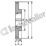 SPA106 1 GORGE MA (TL1610) POULIE TRAP FONTE COURROIE L12,7MM