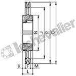 SPA280 1 GORGE MA (TL2012) POULIE TRAP FONTE COURROIE L12,7MM
