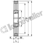 SPB315 2 GORGES MA (TL2517) POULIE TRAP FONTE COURROIE L16,3MM