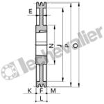 SPA200 2 GORGES MA (TL2517) POULIE TRAP FONTE COURROIE L12,7MM