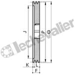 SPA100 2 GORGES MA (TL1610) POULIE TRAP FONTE COURROIE L12,7MM