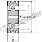 SPB180 3 GORGES MONOBLOC POULIE TRAP FONTE COURROIE L16,3MM