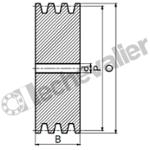 SPA100 3 GORGES MONOBLOC POULIE TRAP FONTE COURROIE L12,7MM
