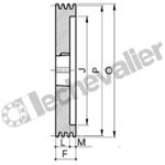 SPA100 3 GORGES MA (TL1610) POULIE TRAP FONTE COURROIE L12,7MM