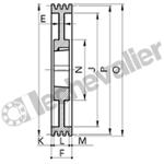 SPA200 3 GORGES MA (TL2517) POULIE TRAP FONTE COURROIE L12,7MM