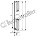 SPA170 3 GORGES MA (TL2517) POULIE TRAP FONTE COURROIE L12,7MM