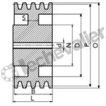 SPA250 4 GORGES MONOBLOC POULIE TRAP FONTE COURROIE L12,7MM