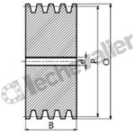 SPA70 4 GORGES MONOBLOC POULIE TRAP FONTE COURROIE L12,7MM