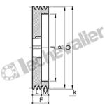 SPA100 4 GORGES MA (TL1615) POULIE TRAP FONTE COURROIE L12,7MM