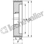 SPA100 5 GORGES MA (TL1615) POULIE TRAP FONTE COURROIE L12,7MM