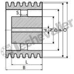 SPB355 6 GORGES MONOBLOC POULIE TRAP FONTE COURROIE L16,3MM