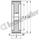 SPB170 6 GORGES MA (TL3020) POULIE TRAP FONTE COURROIE L16,3MM