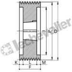 SPB180 8 GORGES MA (TL3030) POULIE TRAP FONTE COURROIE L16,3MM