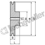 SPA105 1 GORGE MONOBLOC POULIE TRAP FONTE COURROIE L12,7MM