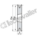 SPB106 1 GORGE MA (TL1610) POULIE TRAP FONTE COURROIE L16,3MM