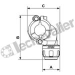 PPS1 BP6325 BRIDE PIQUAGE D63-D25 CORPS ALU GRIFFES INOX - PREVOST