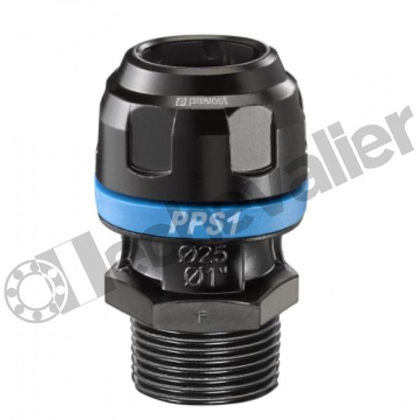 PPS1 MM3234 RACCORD DROIT D32-M1 CORPS ALU GRIFFES INOX - PREVOST