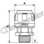 PPS1 MM3234 RACCORD DROIT D32-M1 CORPS ALU GRIFFES INOX - PREVOST