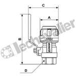 PPS1 RSIF2527 VANNE 1/4T D25 F3/4 CORPS ALU GRIFFES INOX - PREVOST