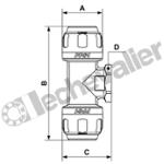PPS1 TT4034 T MIXTE D40-F1-D40 CORPS ALU GRIFFES INOX - PREVOST