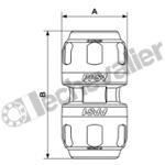 PPS1 UN25 UNION DOUBLE D25 CORPS ALU GRIFFES INOX - PREVOST