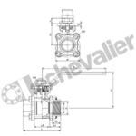 B22.15D1375L ROBINET 3P FF INOX -20 à +180°C - PN63 - CE1935 - GEMU