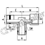 S2050 1/4-1/4 TE M-M-F LAITON 1/4 TE M/F RENVERSE - SPRINT - CAMOZZI