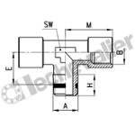 S2060 3/8-3/8 TE F-M-F LAITON 3/8 TE MALE AU CENTRE SPRINT - CAMOZZI