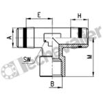 S2090 1/2-1/2 TE M-F-M- LAITON 1/2 TE FEMELLE CENTRE SPRINT - CAMOZZI