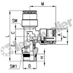 S6440 10-1/4 TE M. RENVERSE 1/4-10 M1/4 BSPT ORIENT. SPRINT - CAMOZZI