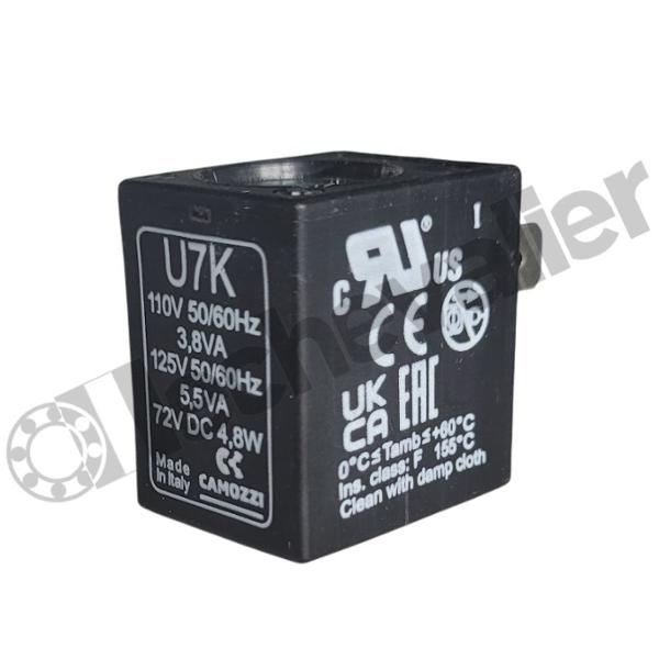 U7K BOBINE 115V AC / 125V AC - PET 3,8VA/5,5VA - DIN 43650B - CAMOZZI