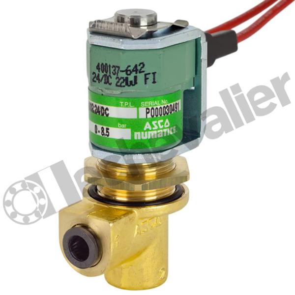 ULE257A002.24/DC EV PILOTAGE 2/2 NF D6mm - F1/8 + 2 CABLES FASTON ASCO