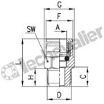 X6510 6-1/4 PIQUAGE MALE 1/4-D6 M1/4 BSPT - AISI 316 -  CAMOZZI
