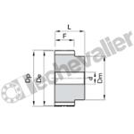 POULIE ALU SS FLASQ. COURROIE L10MM