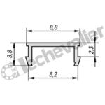 K1055.0811 PROFIL CACHE RAINURE L=2000, NOIR,