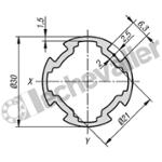 K1977.00300X1000 PROFILROHR  30, TYPE I, P=30, L=10