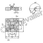 K1004.004161010 CHARNIERE AVEC TROU DE FIXATION THE