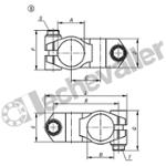 K0472.13030 BRIDE EN CROIX, FORME:B ACIER INOX.