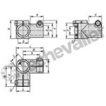 K0476.540 BRIDE ANGLE DROIT ALUMINIUM, COMP:A