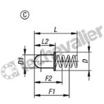 K1277.323013 POUSSOIR GELULE ARRONDI,FORME:C A C