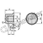 K1332.10 ECROU BORGNE M10 AC.INX.1.4404 POLI